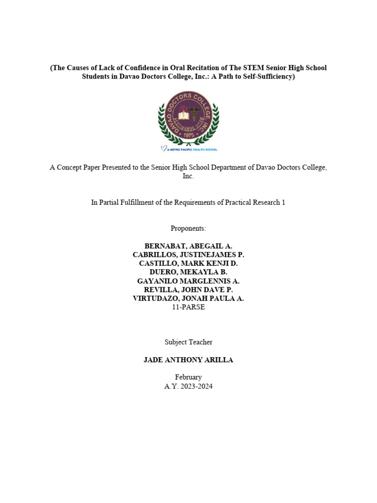 the-causes-of-lack-of-confidence-in-oral-recitation-of-the-stem-senior