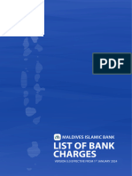 List of Bank Charges - MIB