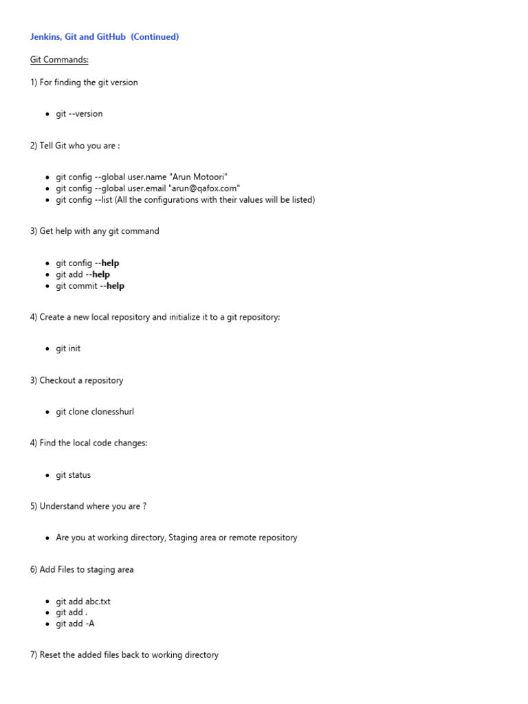 Essential Git Commands for Jenkins Users | PDF | Computer Science ...
