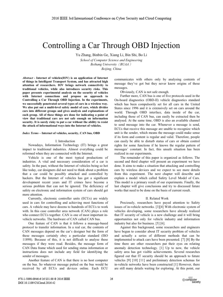 Controlling A Car Through OBD | PDF