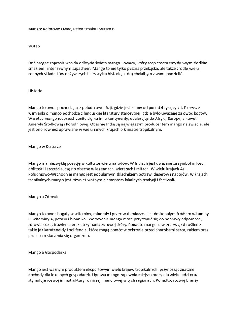 Mango | PDF