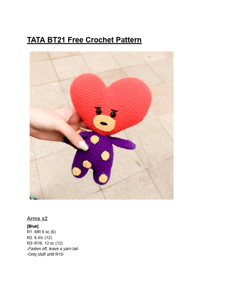 BT21 Tata Amigurumi Crochet Pattern | PDF