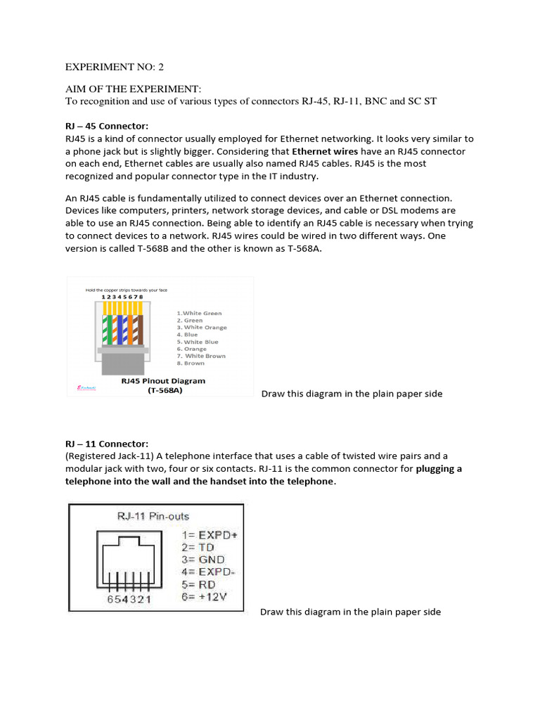 Overview of RJ and BNC Connectors | PDF | Computers