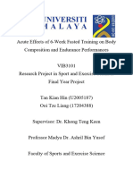 FYP Dissertation - Effects of 6-Week Fasted Training On Body Composition and Cardiovascular Performances