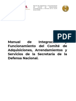 Manual de Integracion y Funcionamiento Del Comite de Adquisiciones Arrendamientos y Servicios de La Secretaria de La Defensa Nacional