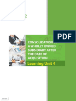 Learning Unit 4 Consolidation of A Wholly Owned Subsidiary After