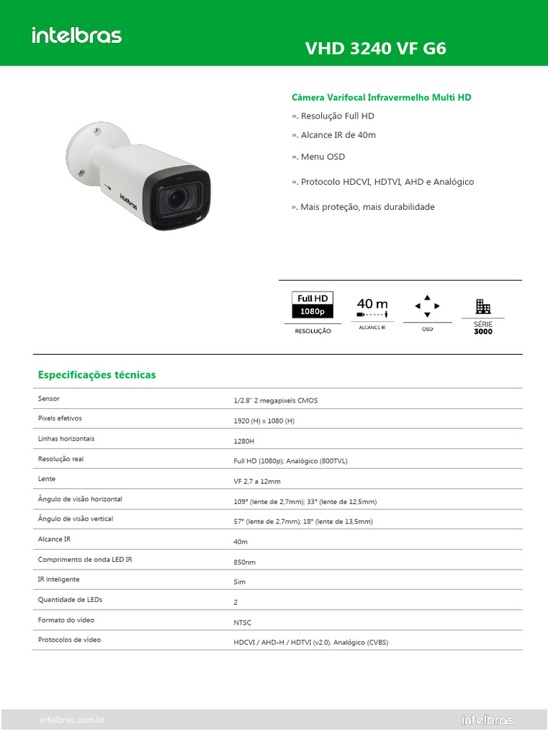 Novo Datasheet - VHD 3240 VF G6 | PDF | Imagem | Eletrônicos