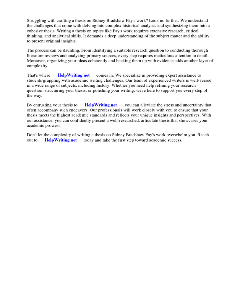 Sidney Bradshaw Fay Thesis PDF Bookbinding Books