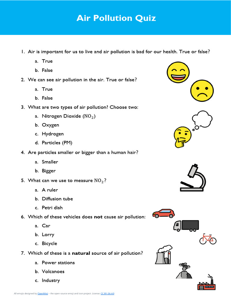 02 Air Pollution Quiz PDF