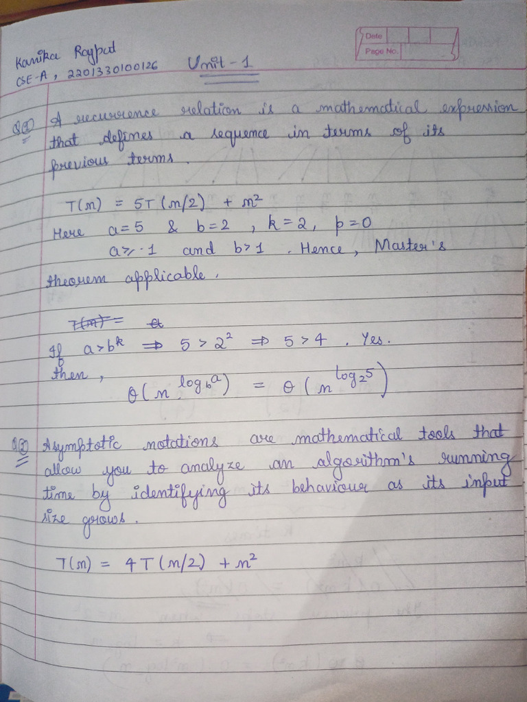 Daa Unit 1 Assignment Pdf