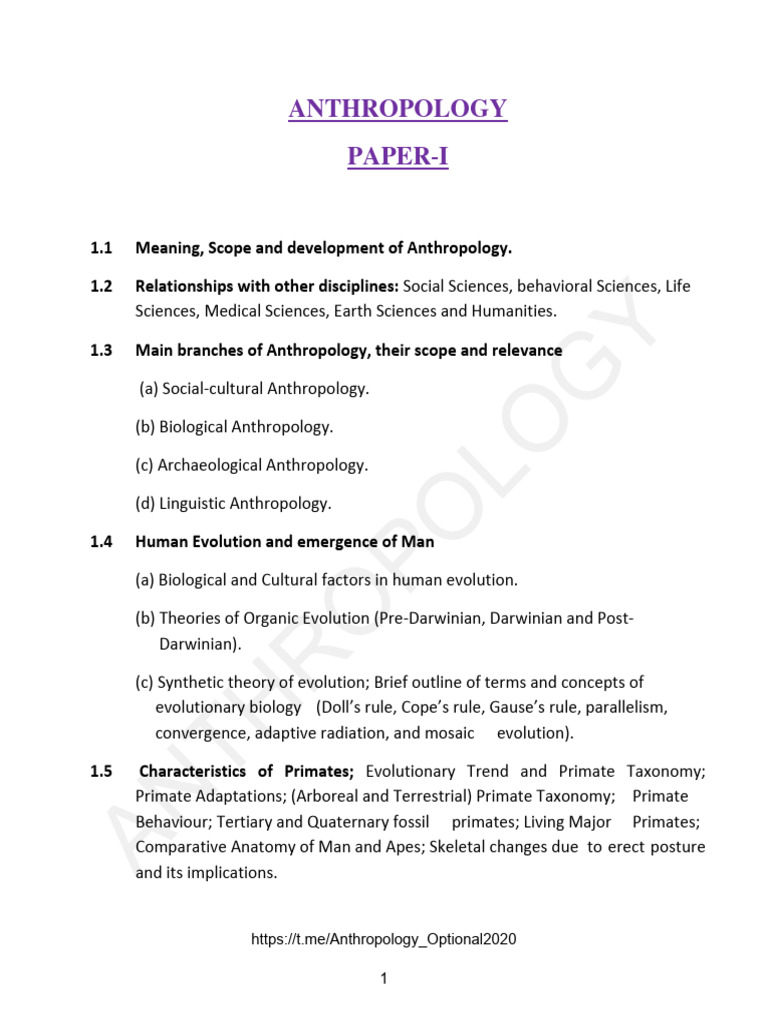 Comprehensive Guide to Anthropology | PDF | Kinship | Human Evolution