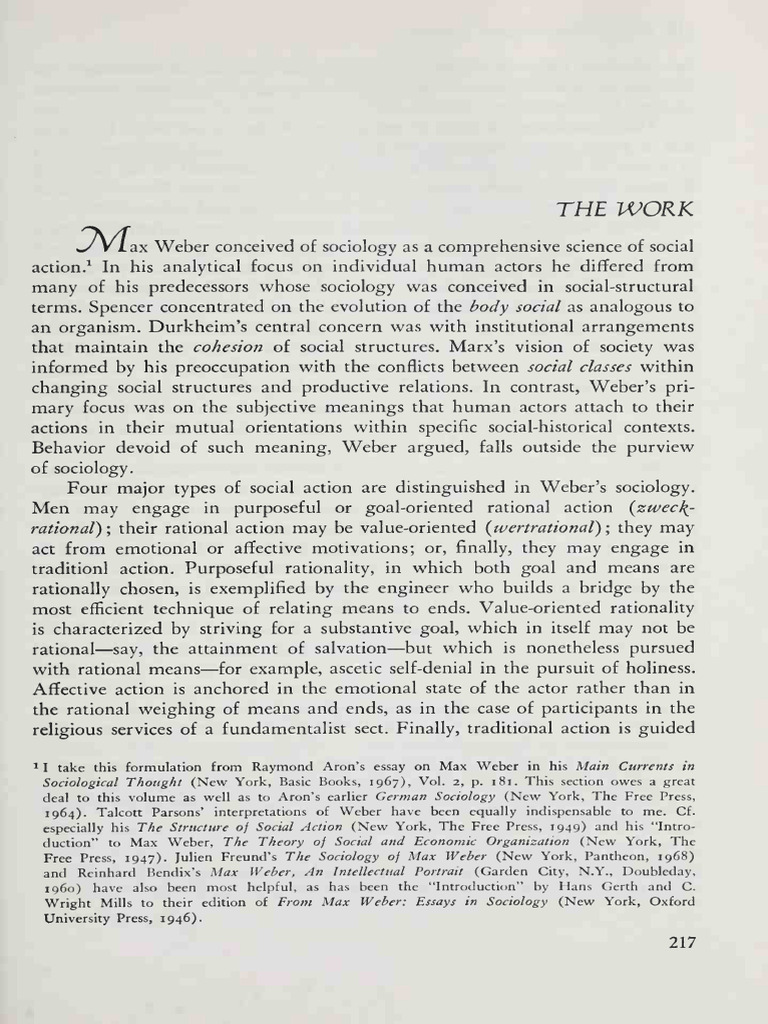 Reading On Max Weber | PDF | Social Science | Philosophy
