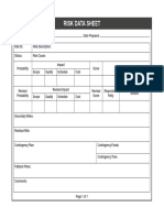Form 2.30 - Risk Data Sheet