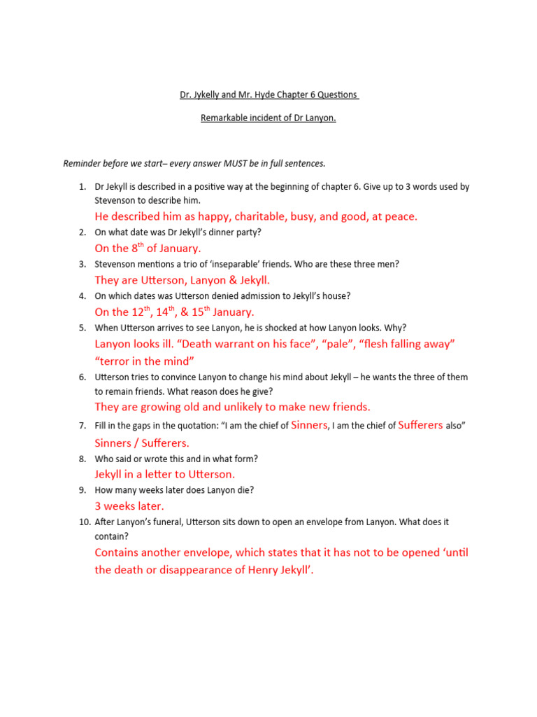 Chapter 6 Summary and Questions | PDF