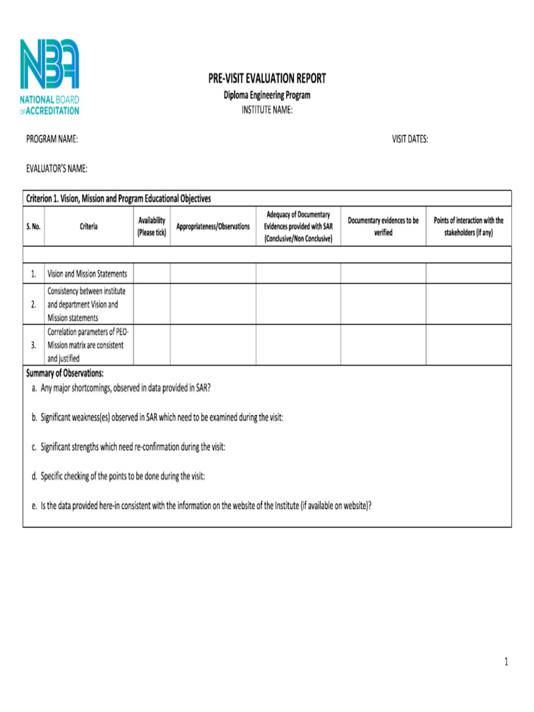 Pre Visit Report | PDF
