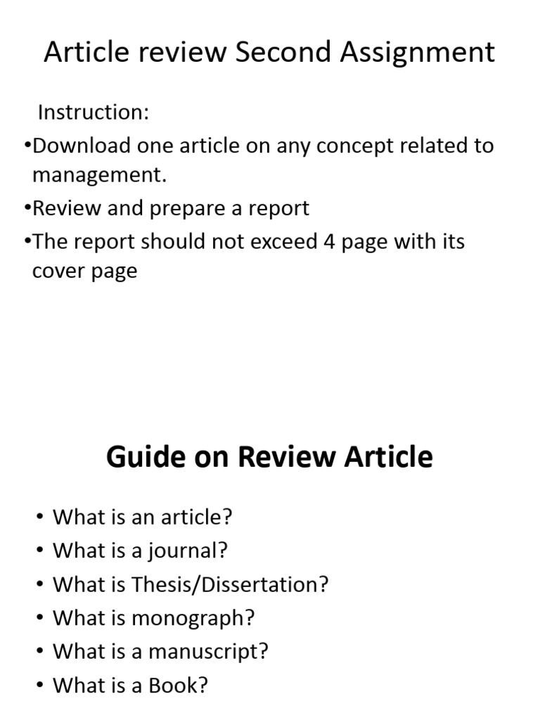 Guide to Writing Article Reviews | PDF | Scientific Method | Citation