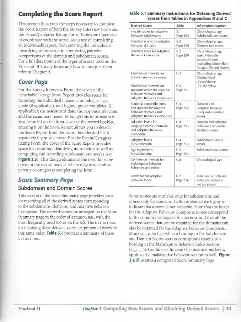 Computing Raw Scores and Filling in Score Report | PDF