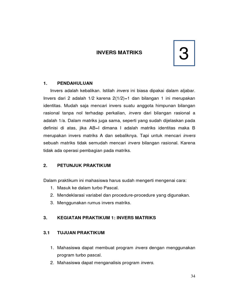 Flowchart Program Invers Matriks | PDF