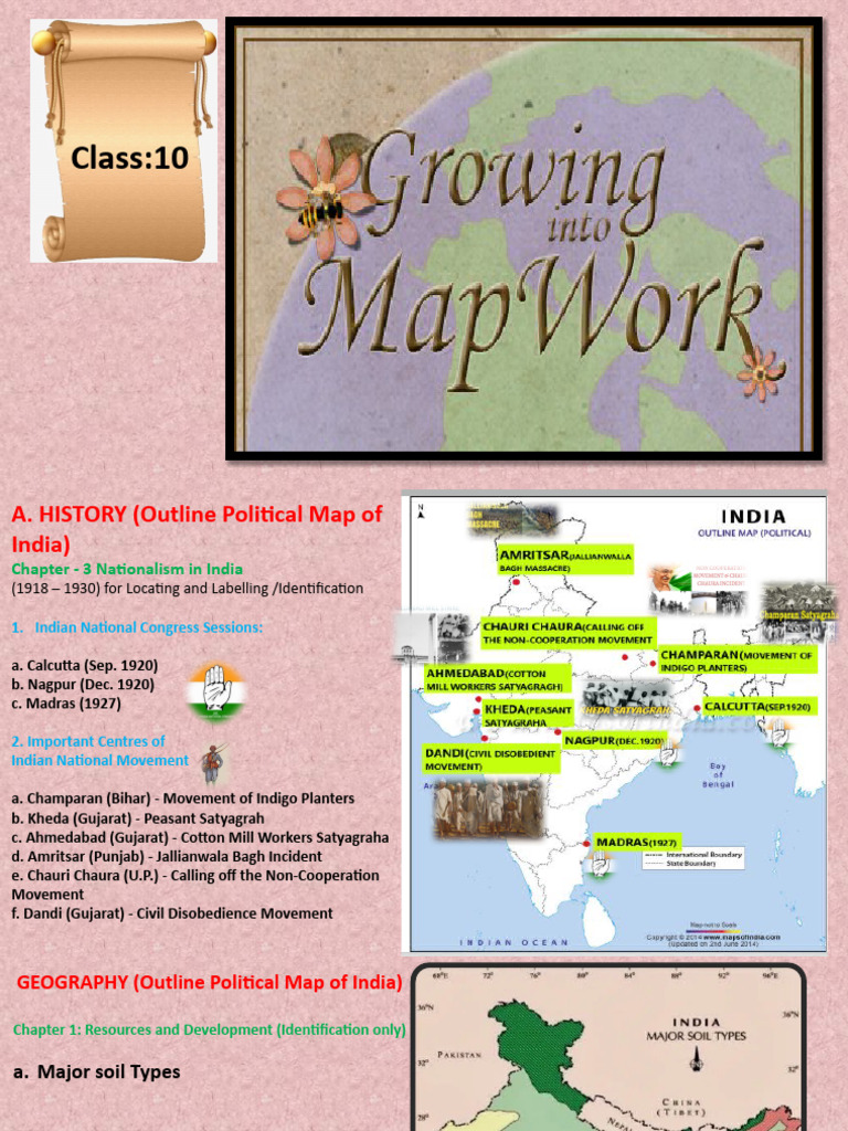 Map Work For Class10 | PDF | Gujarat | South Asia