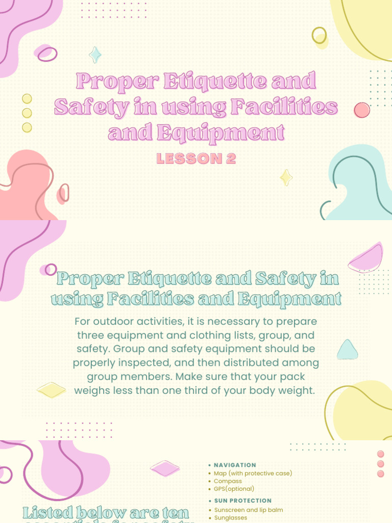 Q4 Group 2 Proper Etiquette and Safety in Using Facilities and