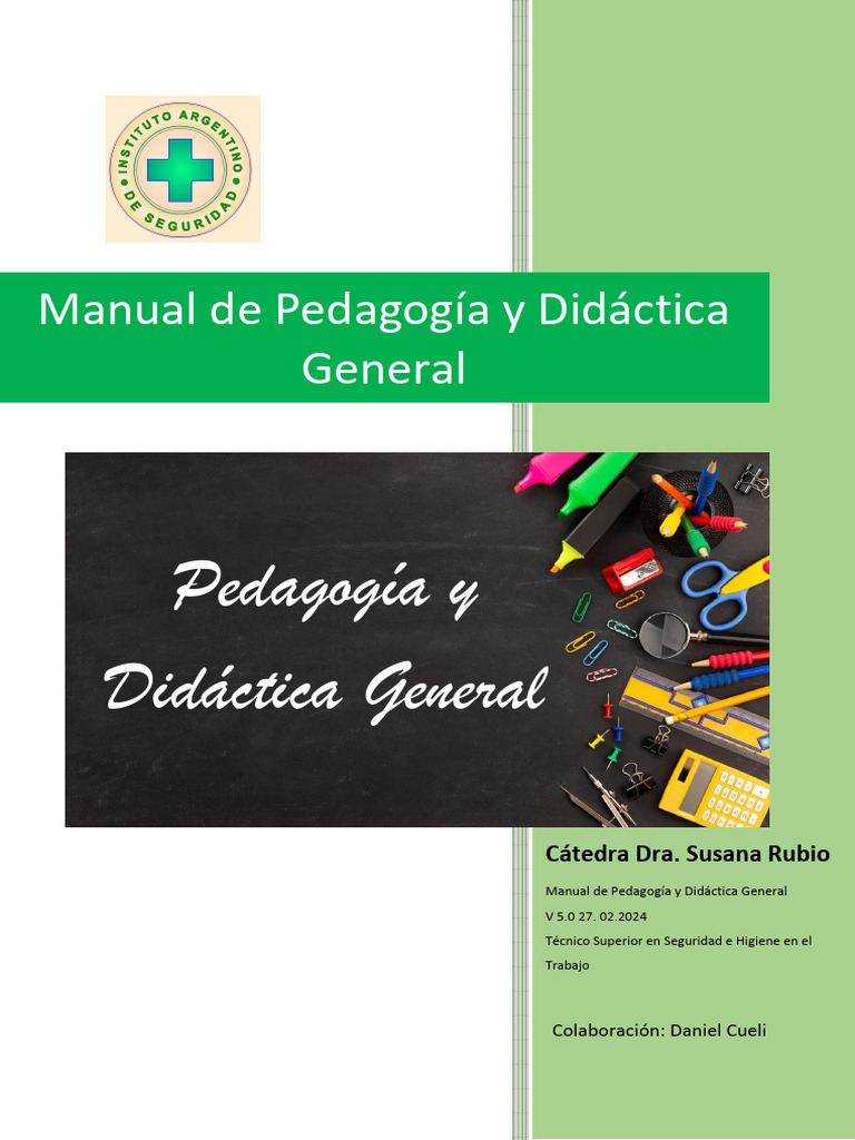 Manual de Pedagogía y Didáctica General | PDF | Existencia | Pedagogía