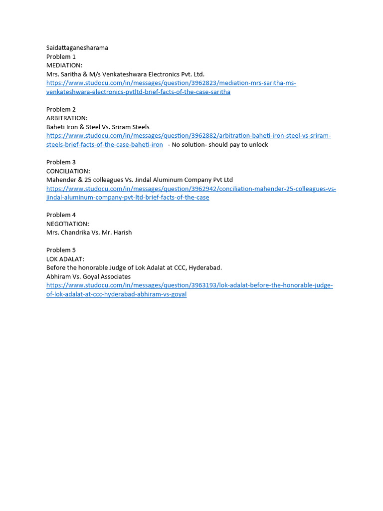 ADR Simulation Exercise | PDF | Mediation | Employment