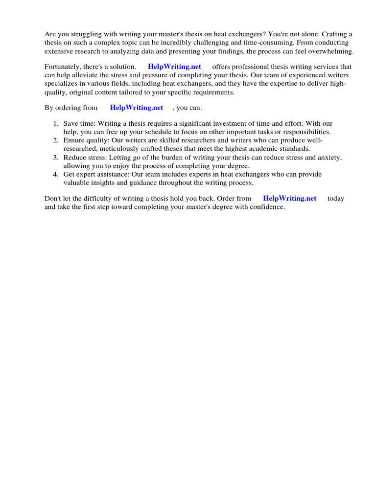 Master Thesis Heat Exchanger Pdf