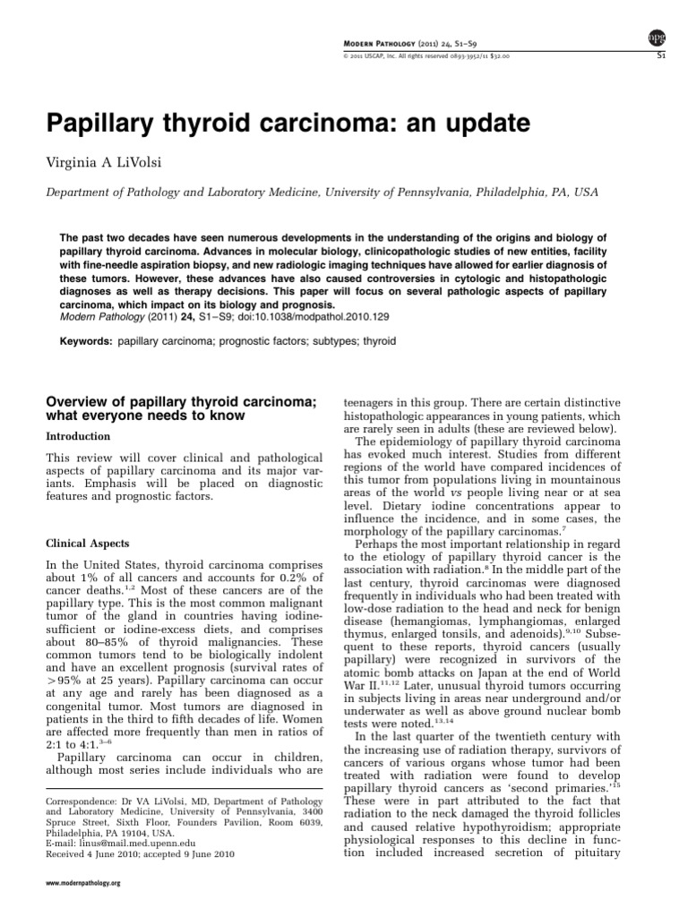 Update on Papillary Thyroid Carcinoma | PDF