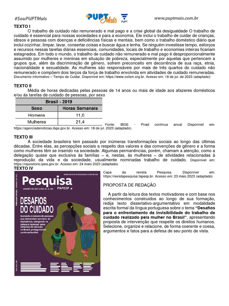 Proposta de Redação Enem 2023 | PDF | Gênero | Estudos de Gênero