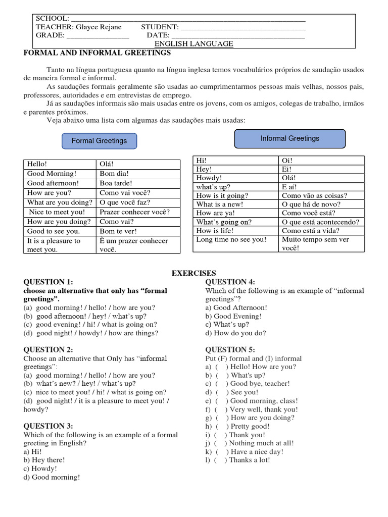 Apostila de Inglês 1º Ano Ensino Medio 1º Bim 2024 | PDF