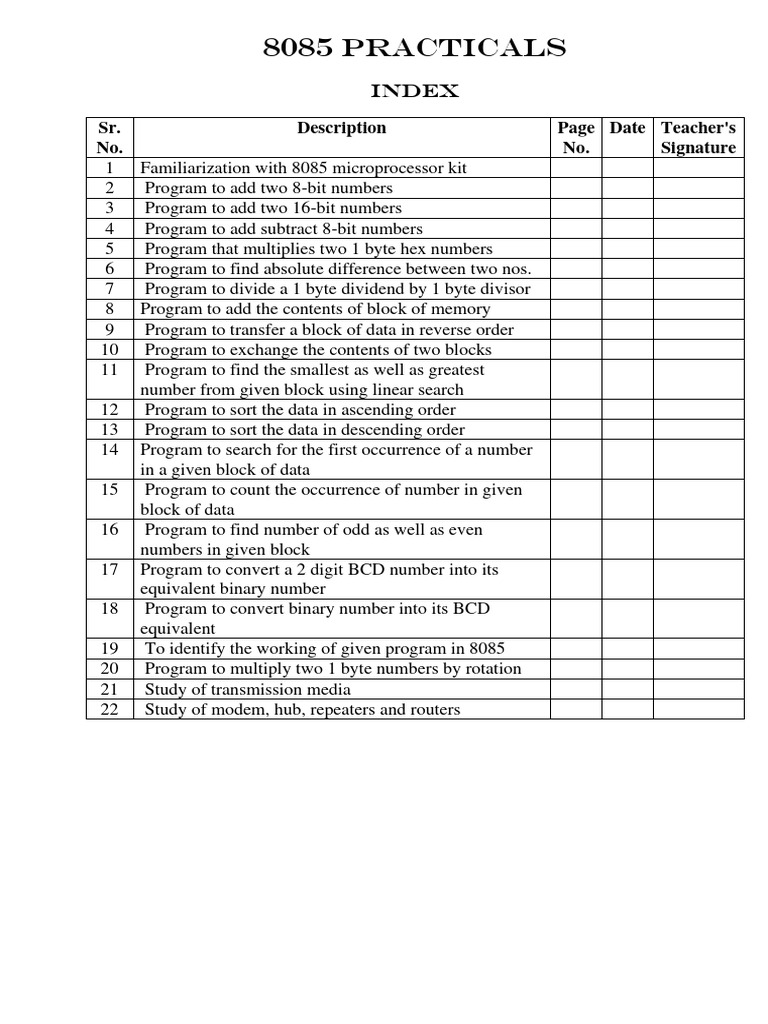 8085 Practicals Journal | PDF | Pointer (Computer Programming ...