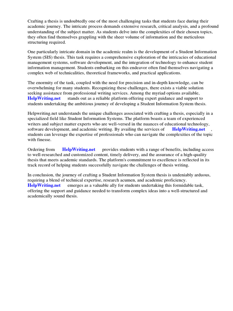 Student Information System Thesis Sample Pdf Educational Technology