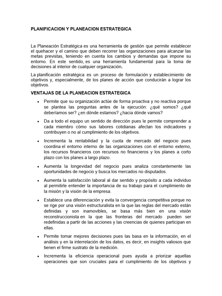 Planeación Estratégica Efectiva | PDF | Planificación | Planificación ...