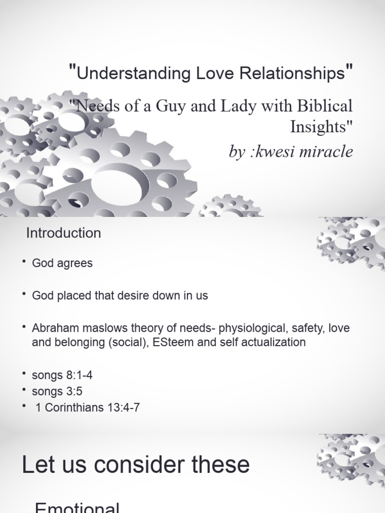 Biblical Insights on Love Needs | PDF | Love | Bible