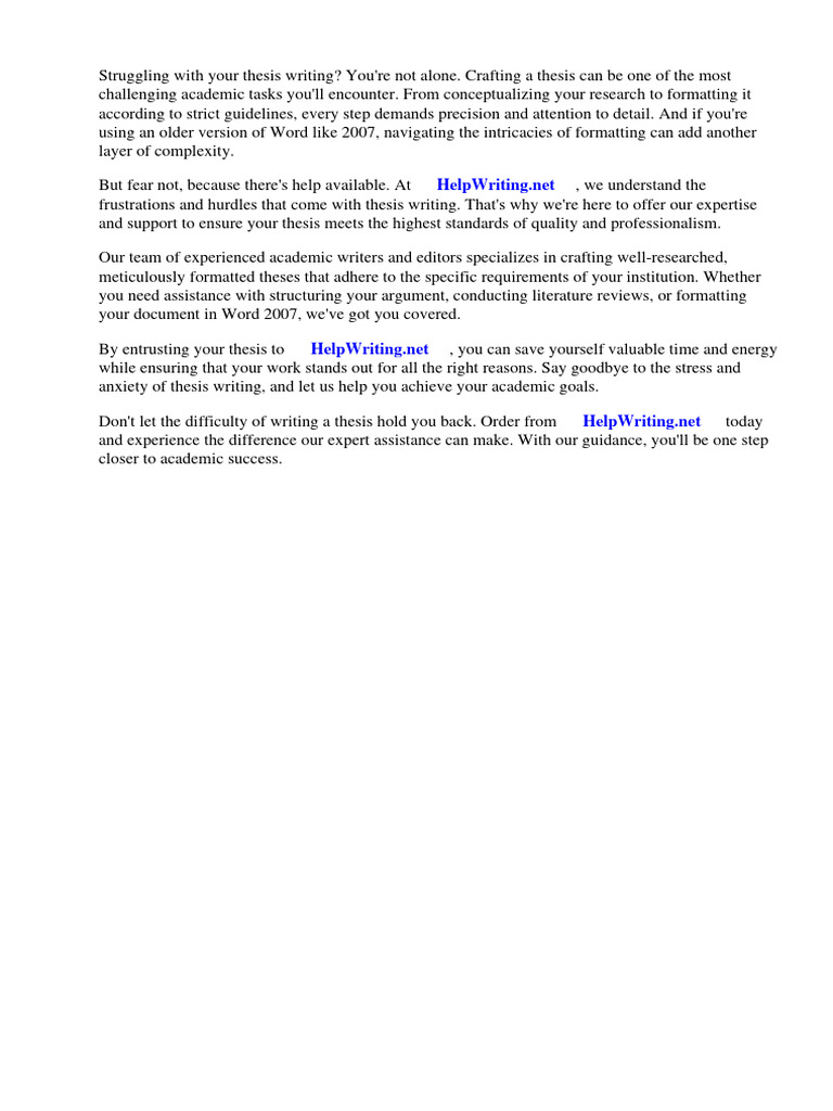 Thesis Word Template 2007 | PDF | Thesis | Eating