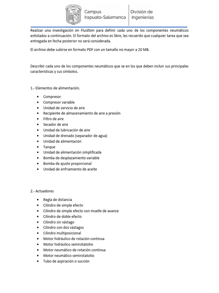 Tarea 7 - Componentes Neumáticos | PDF
