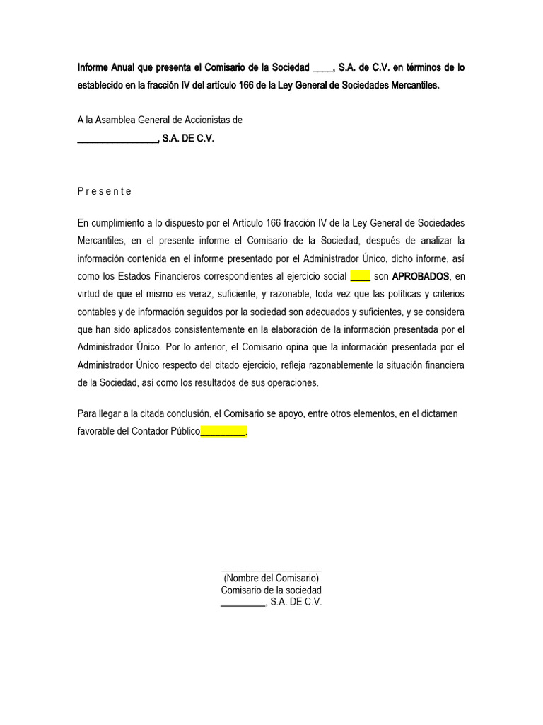 Informe Comisario Pdf