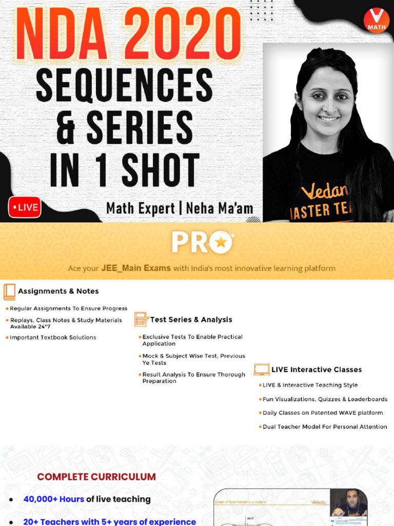 Nda+2020 ++Sequences+&+Series+in+1+Shot+ | PDF