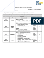 1º ANO BILINGUE - Cronograma - P1 e Trabalhos