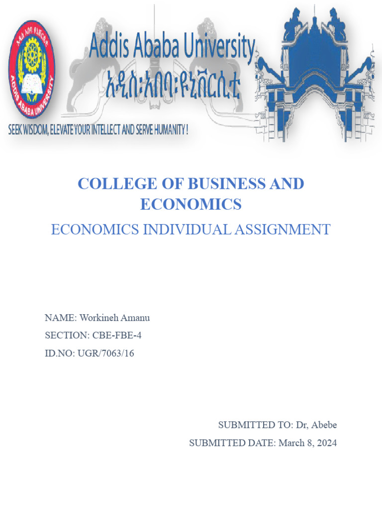 Workineh Sec 4 Economics Assignment Pdf Utility Production Function