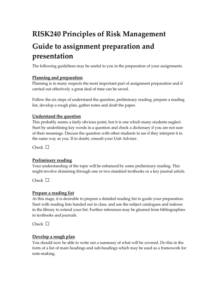 Assignment Preparation Guide | PDF | Citation | Reason