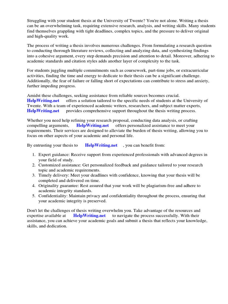 Student Thesis Utwente Pdf Thesis Science