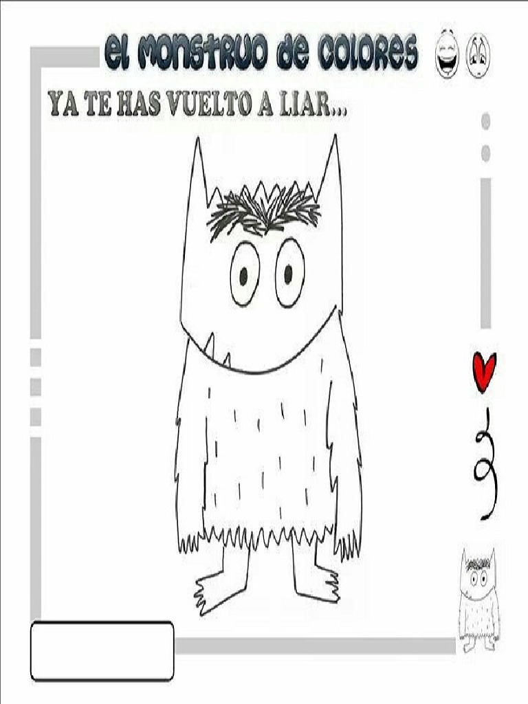 Dibujo para Colorear Monstruo Colores | PDF