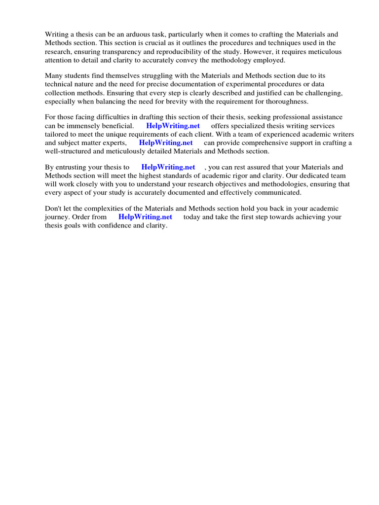 Materials and Methods Thesis PDF