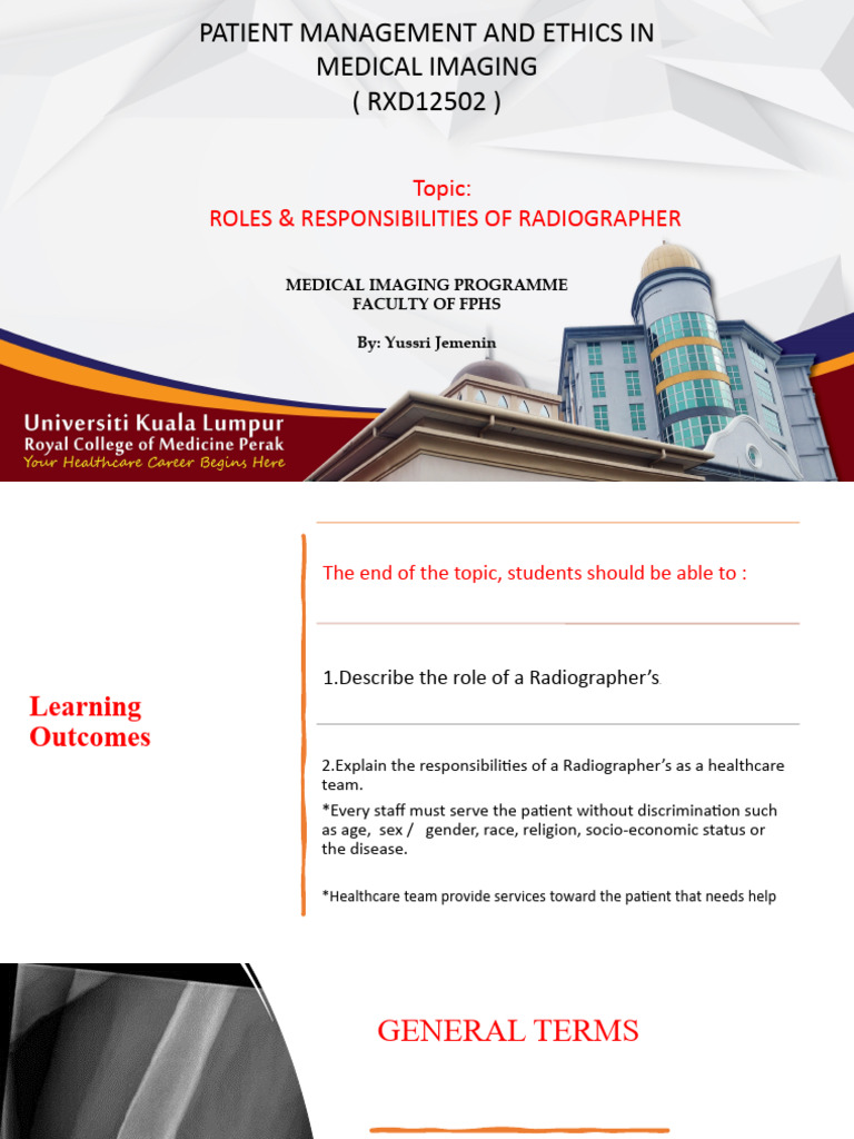 Roles and Responsibilities of Radiographers | PDF | Radiography ...