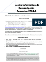 Boletin Informativo de Reinscripcion 2024-A
