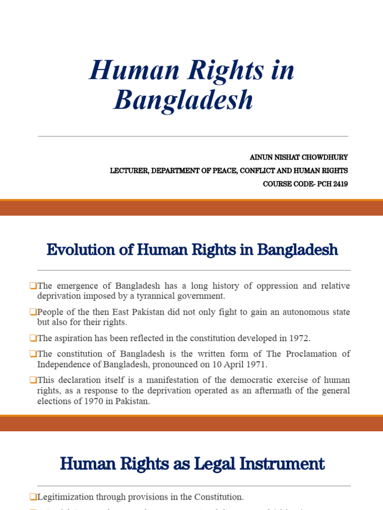2.human Rights in Bangladesh | PDF | Human Rights | Constitution