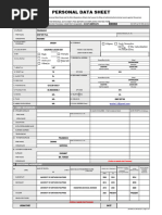 CS Form No. 212 Personal Data Sheet Revised