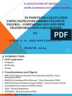 Difference in Positions Calculated Using DGPS/GNSS Observations in Nigeria - Comparing Old and New Transformation Parameters