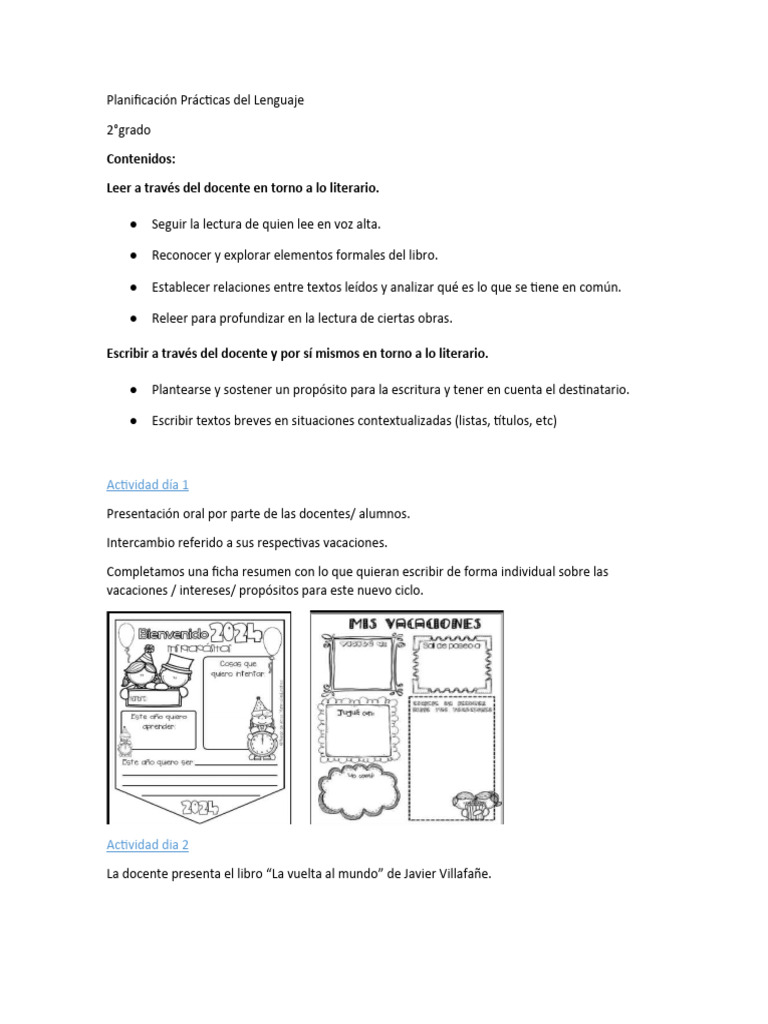 Plan de Lectura y Escritura 2° Grado | PDF | Artes del Lenguaje y ...